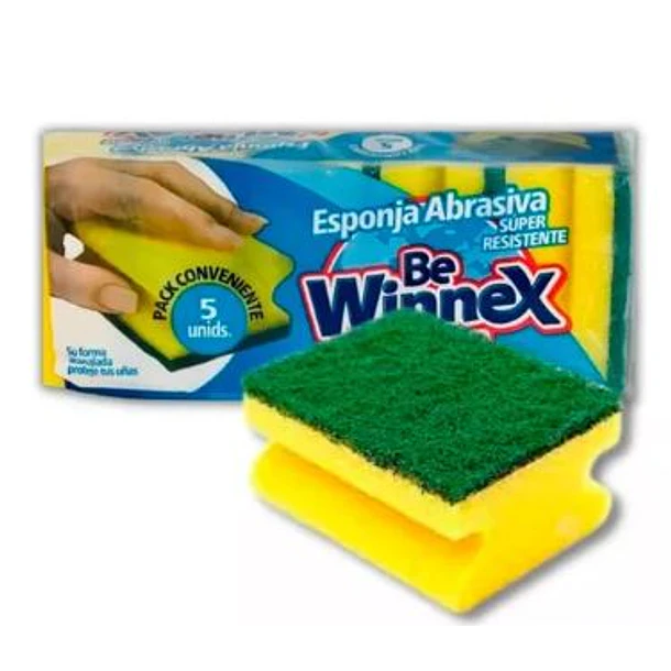 PACK 5 ESPONJAS ABRASIVAS BE WINNEX