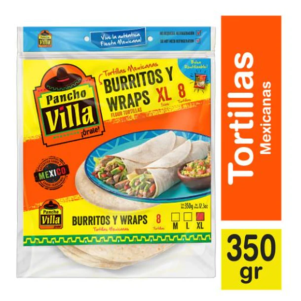 TORTILLAS MEXICANAS PANCHO VILLA BURRITOS Y WRAPS XL 