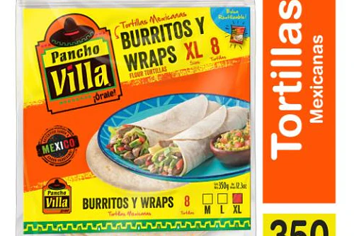 TORTILLAS MEXICANAS PANCHO VILLA BURRITOS Y WRAPS XL 
