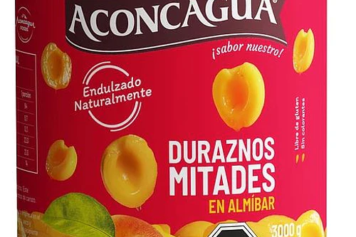 TARRO GIGANTE DE DURAZNO EN MITADES ACONCAGUA 3 KG. (1,8 KG. DRENADO)