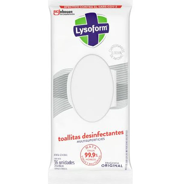 TOALLITAS DESINFECTANTES LYSOFORM (36 UNIDADES)