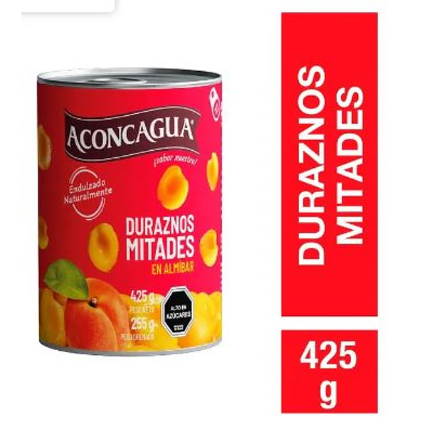 TARRO DE DURAZNO EN MITADES ACONCAGUA  425 GRS.