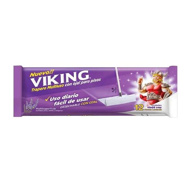 TRAPERO HÚMEDO LAVANDA VIKING 12 TOALLAS