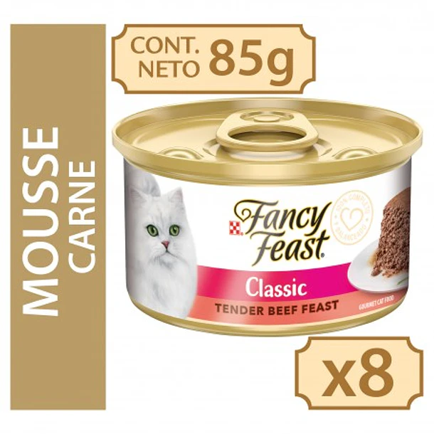 Fancy Feast Mousse con Carne Display 8 Latas 85 g 3
