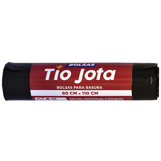 BOLSA BASURA 80X 110 CM TIO JOTA,  PAQUETE DE 10 UNIDADES 