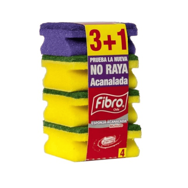 ESPONJA ACANALADA FIBRO PACK 3+1 
