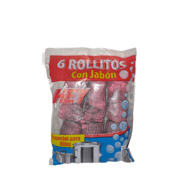 VIRUTILLA DE LANA CON JABON DE 6 UNIDADES KEY 