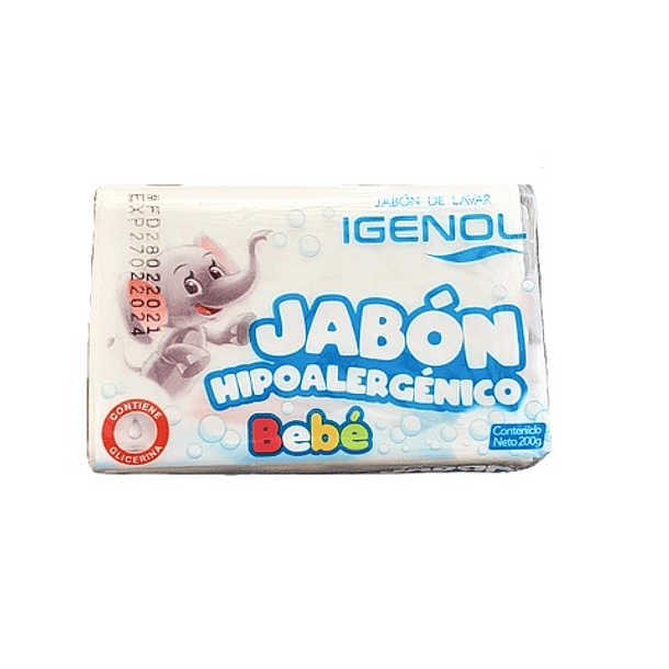 JABON EN BARRA HIPOALERGENICO BEBE IGENOL 