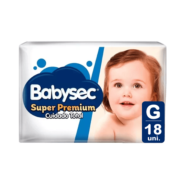 PAÑALES BABYSEC SUPER PREMIUM G 18 UND