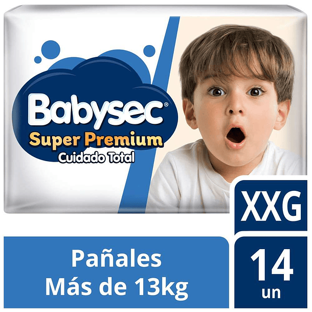 PAÑALES BABYSEC SUPER PREMIUM XXG 14 UND
