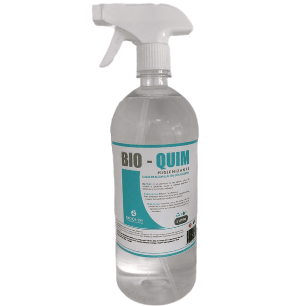 ALCOHOL AL 70 BOTELLA CON GATILLO 1 LT BIOQUIM 