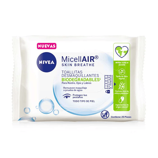 TOALLITAS DESMAQUILLANTES MICELLAIR SKIN BREATHE NIVEA 