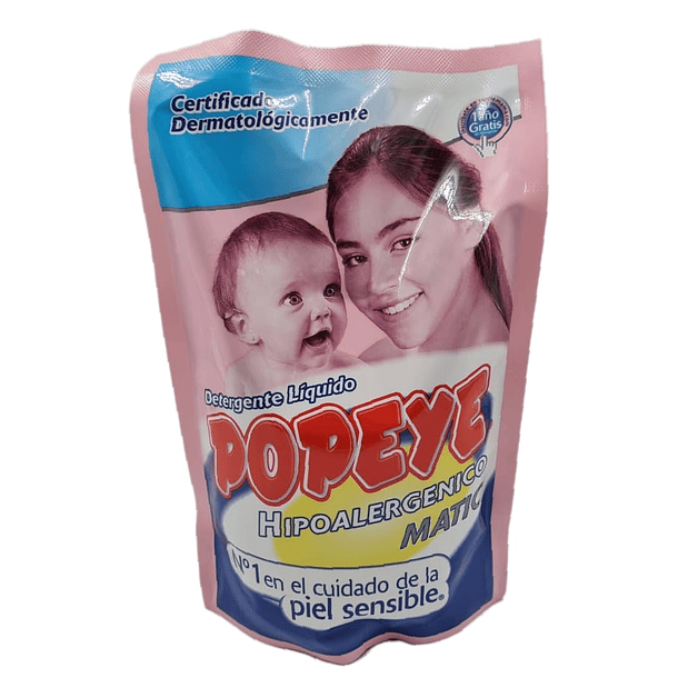 DETERGENTE LIQUIDO POPEYE HIPOALERGENICO MATIC 800 ML 