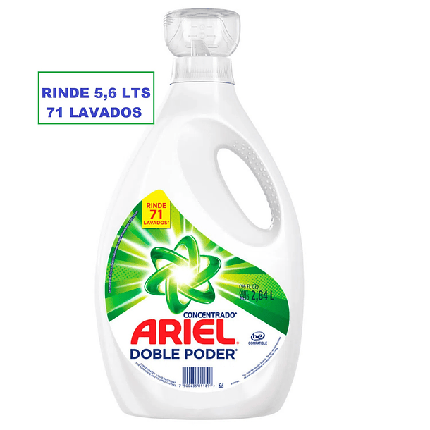 DETERGENTE LIQUIDO ARIEL DOBLE PODER 2.84 LT 