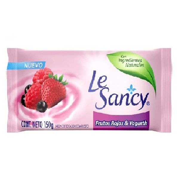JABON EN BARRA LE SANCY FRUTOS ROJOS & YOGURT  150 gr 