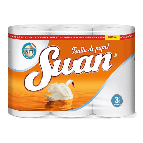 TOALLA DE PAPEL SWAN 3 ROLLOS 36 METROS 