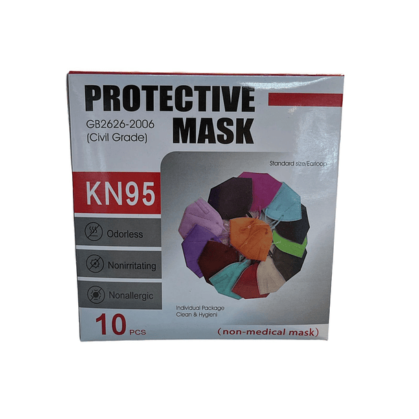 MASCARILLA KN95 NEGRA 10 UNIDADES ADULTO 