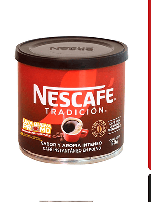 Café instantáneo Nescafé tradición lata 50 