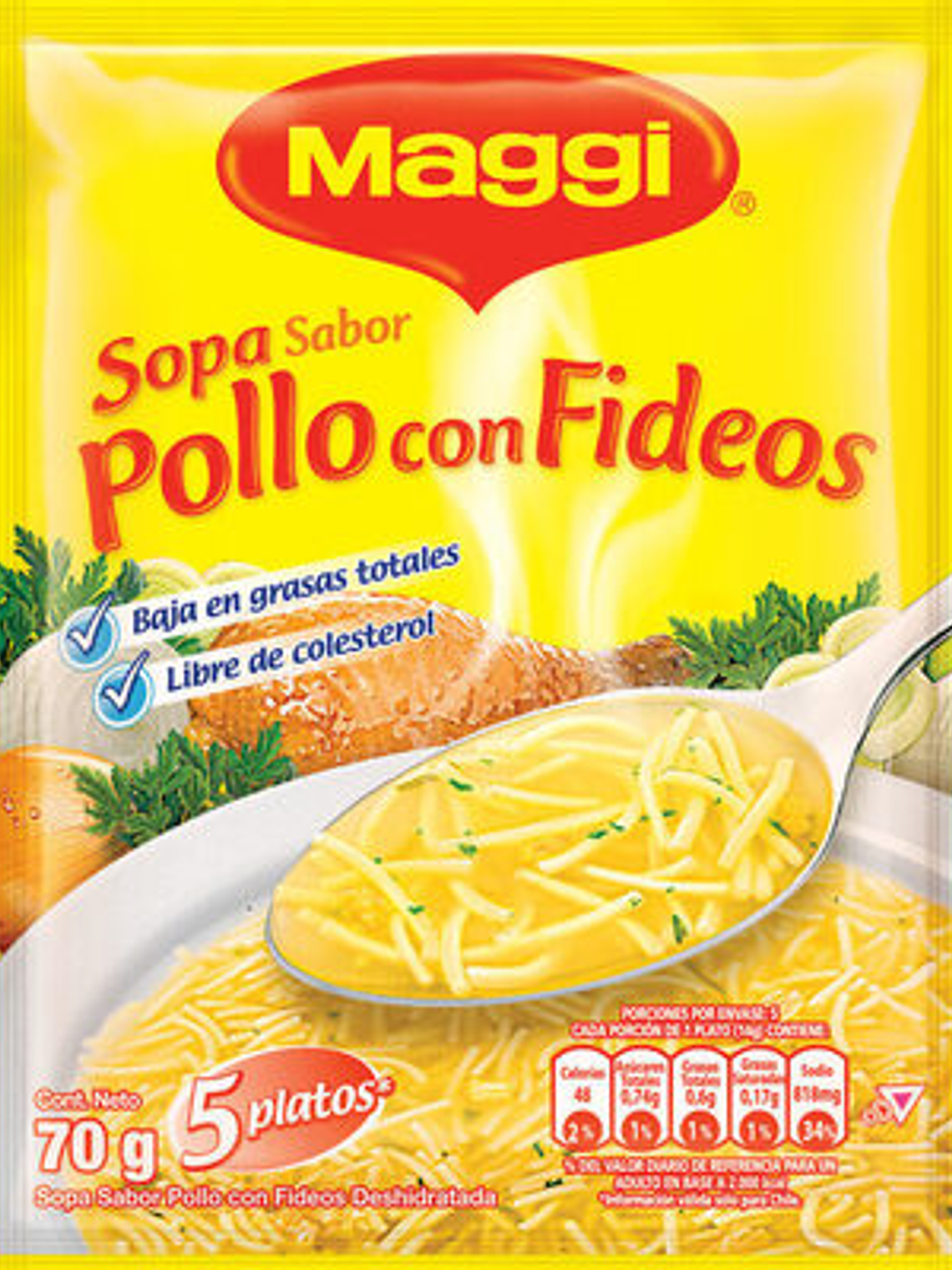 Sopa sabor Pollo con Fideos – Maggi – 70 g 1