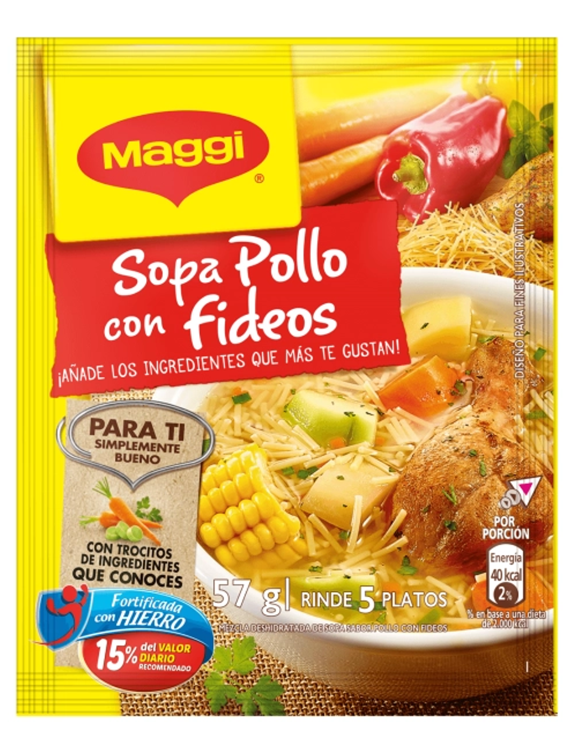 Sopa MAGGI® de Pollo con Fideos, Sobre 12(12x57g) 1