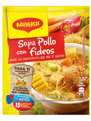 Sopa MAGGI® de Pollo con Fideos, Sobre 12(12x57g)