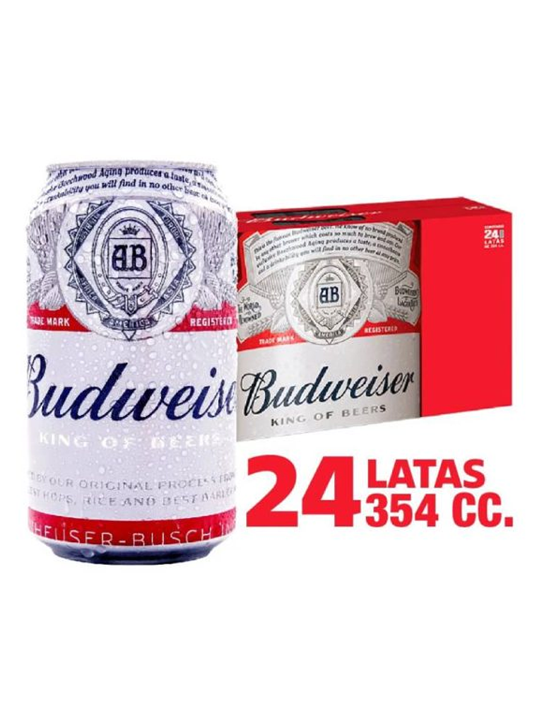 Pack Cerveza Budweiser Lata 354 cc – 24 Unidades  1