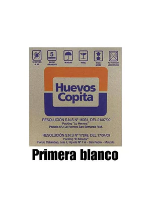 Huevos Copita Extra – Caja 6 Bandejas de 30 Unidades