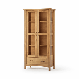 Vitrina de Madera 2 puertas 1 cajón - Línea París