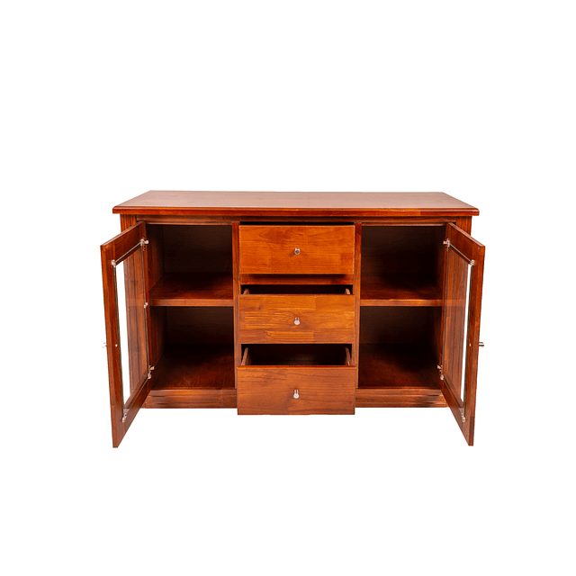 Mueble de arrimo, Buffet o Rack para tv de 130 cm. de madera solida color nogal