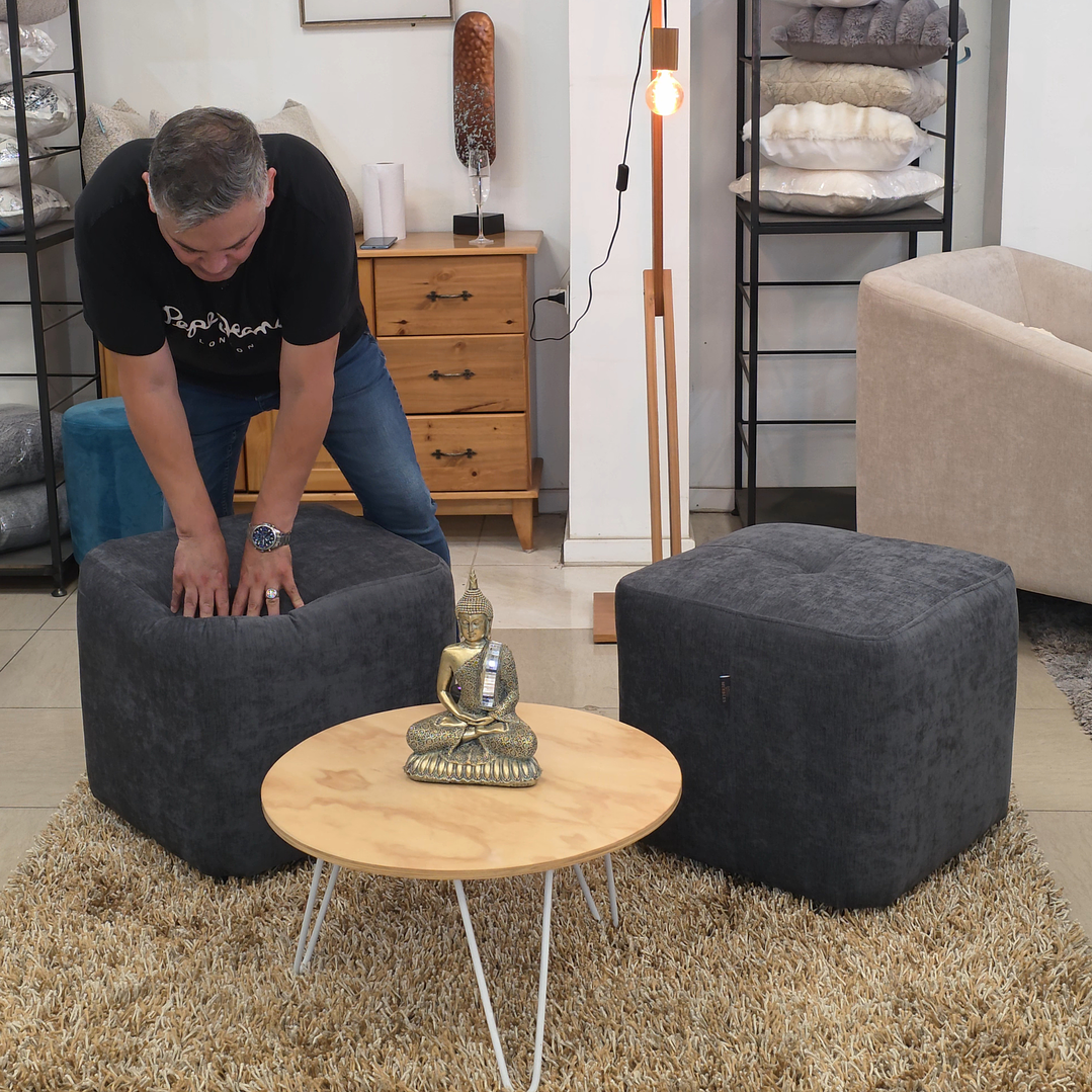 Puff Eon Gris 53x53x50 cm. 2