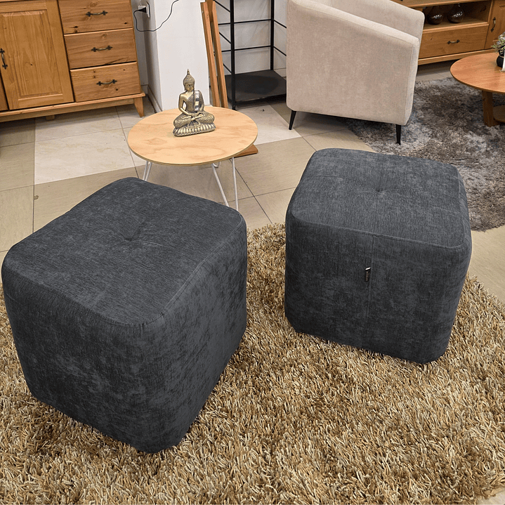 Puff Eon Gris 53x53x50 cm. 4