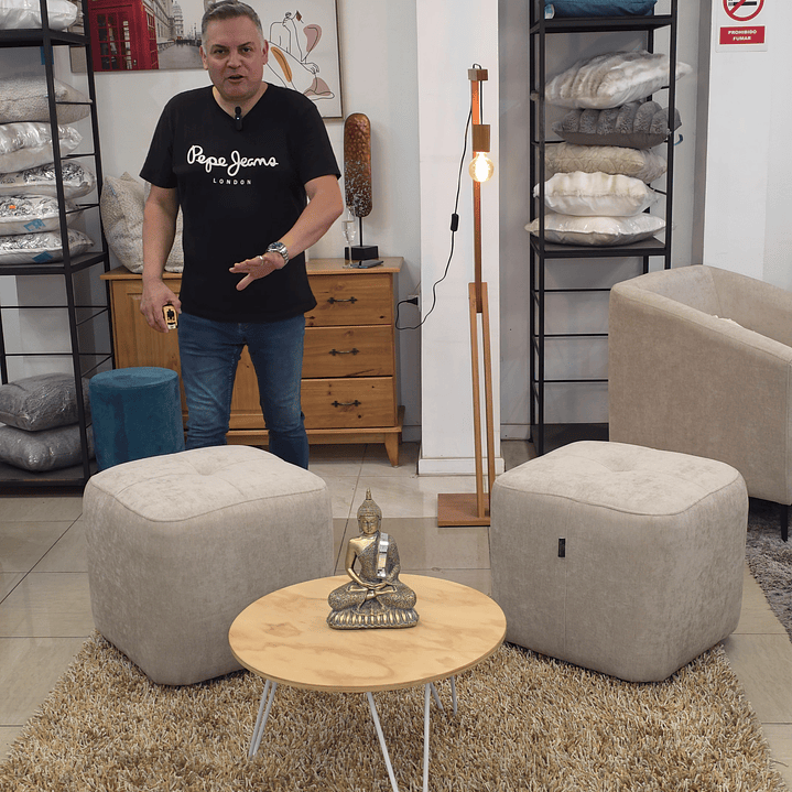 Par de puff EON beige 1