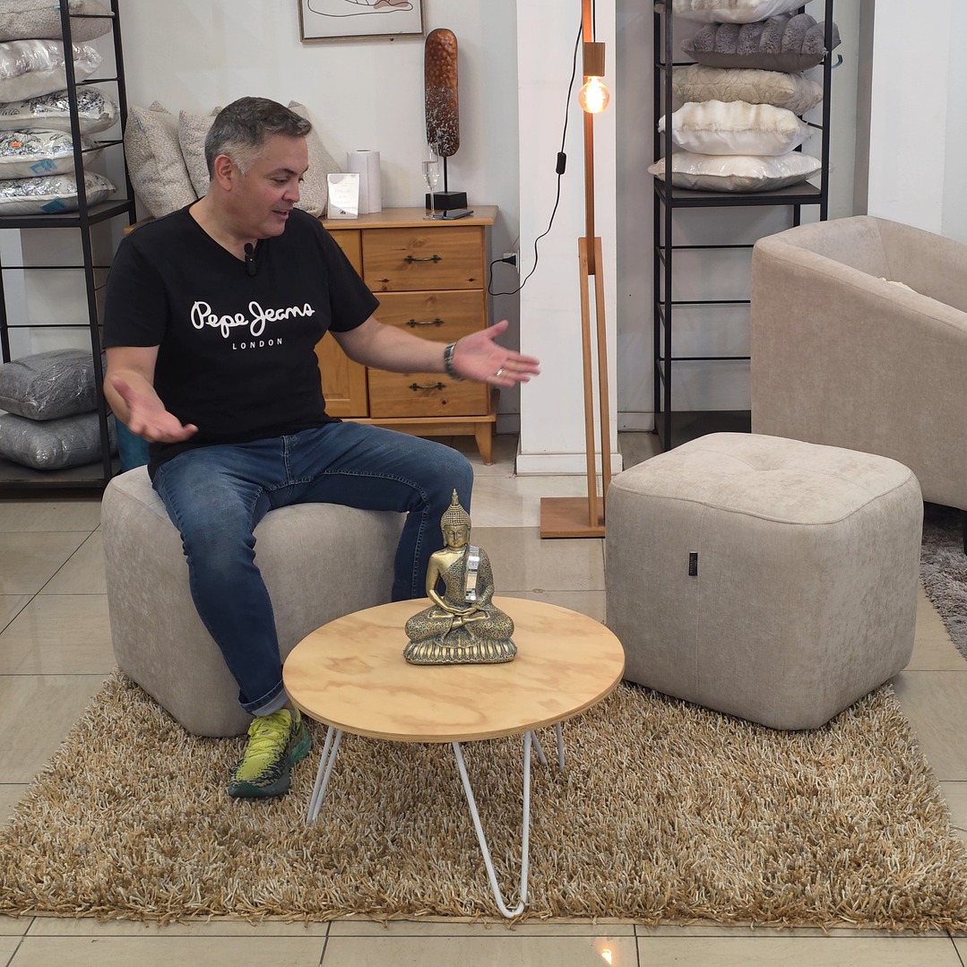 Par de puff EON beige 4