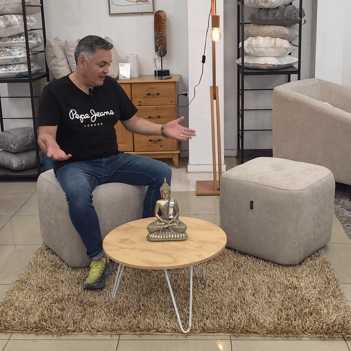 Par de puff EON beige 4