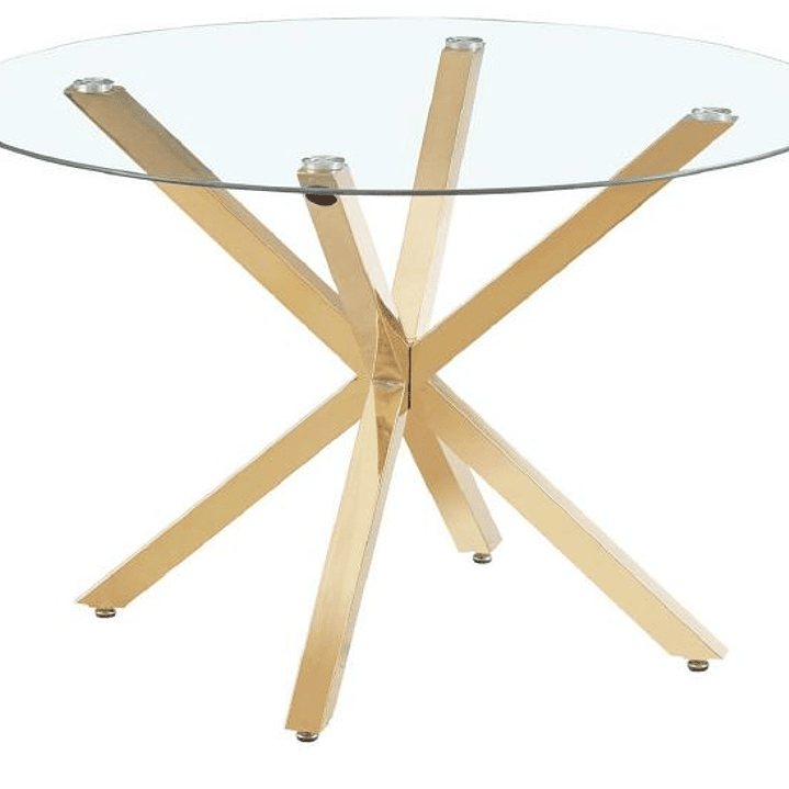 Comedor redondo Gold con 4 sillas Antique beige  1