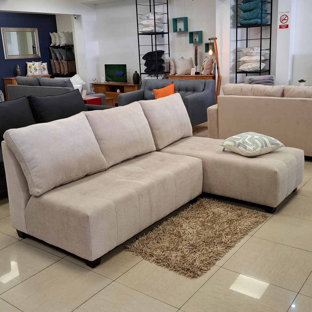 Sofá seccional Nature con doble chaise color gris medio  1