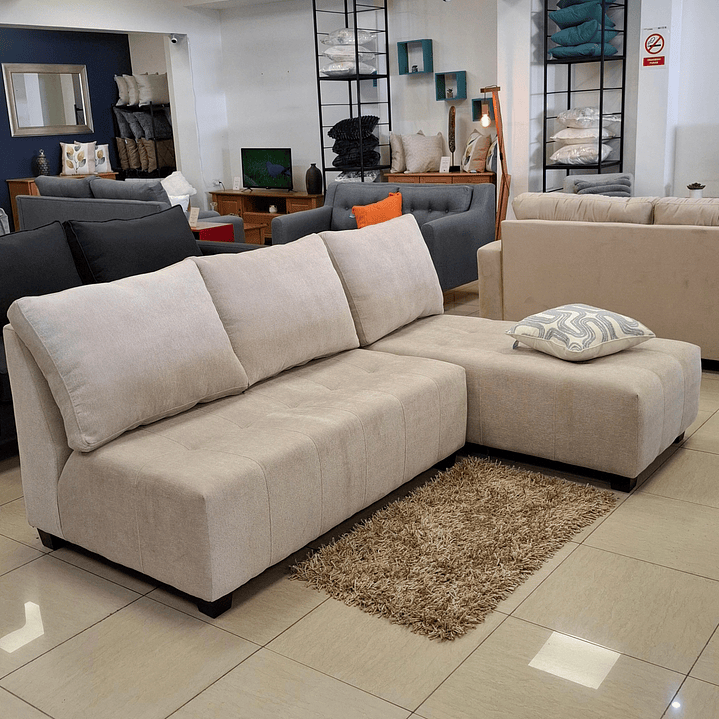 Sofá seccional Nature con doble chaise color gris medio  1