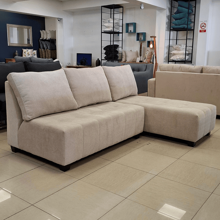 Seccional Nature con doble Chaise color  Charlestone crudo 1