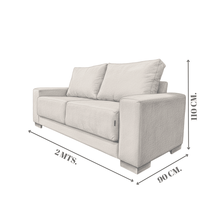Sofa Dubai 2 metros, resorte pocket spring 7