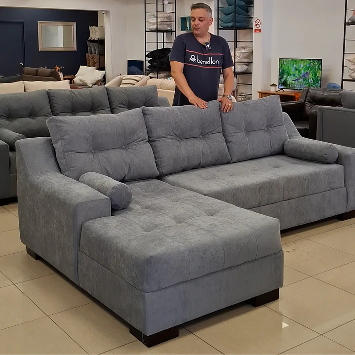 Sofá seccional Roma izquierdo o derecho resortes pocket spring 5