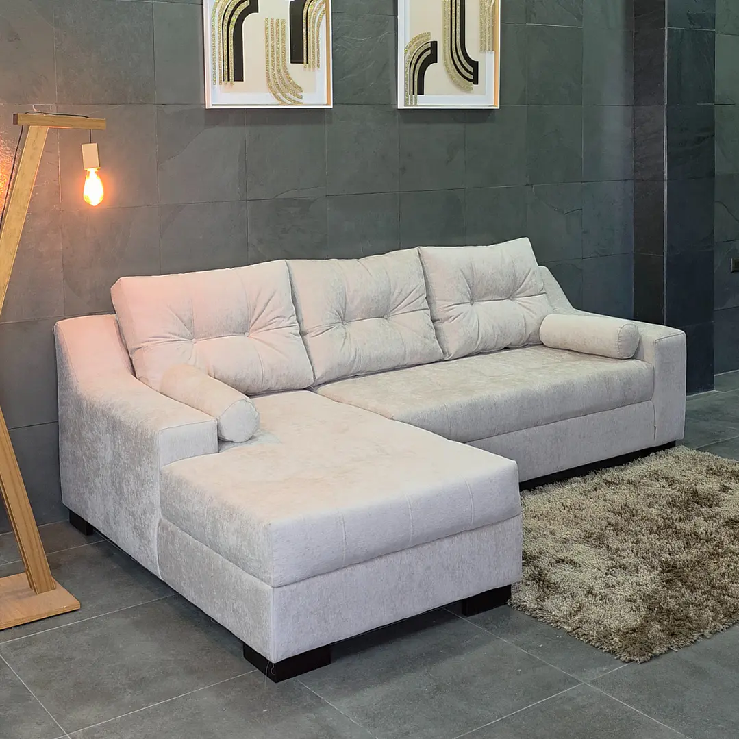 Sofá seccional Roma izquierdo o derecho resortes pocket spring 1