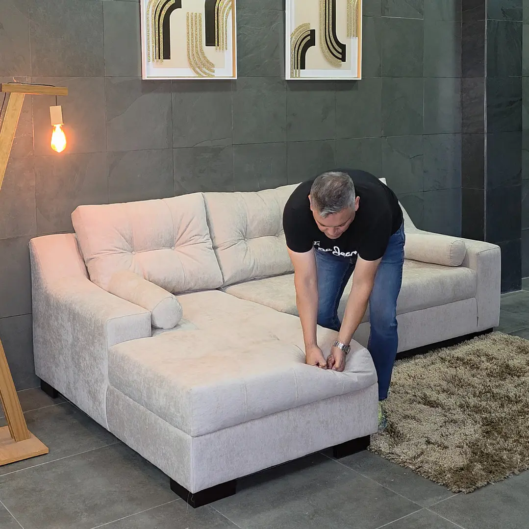 Sofá seccional Roma izquierdo o derecho resortes pocket spring 4