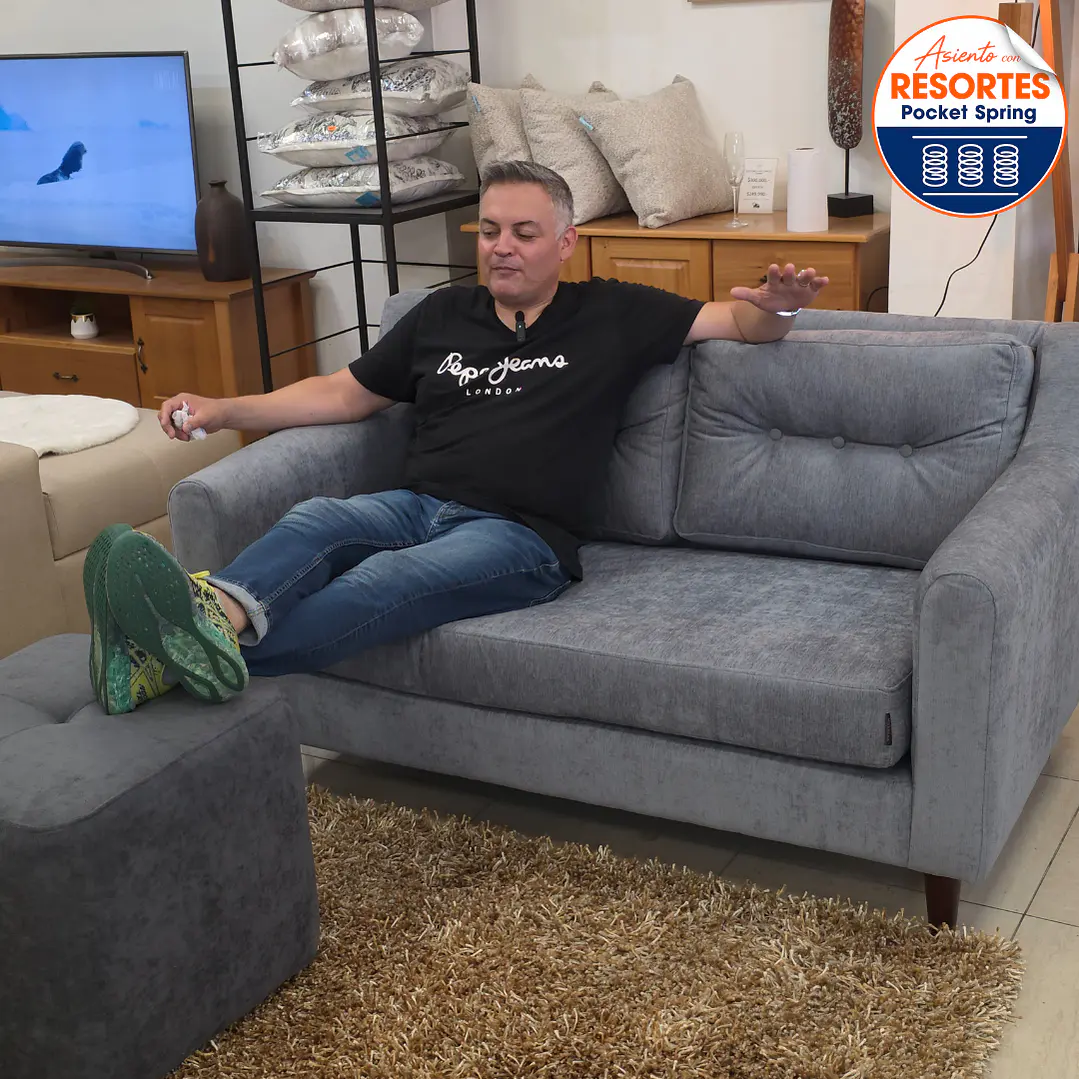 Sofa Marsella de 2 cuerpos 1.5 metros con resortes pocket spring 1