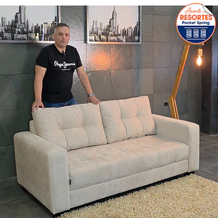 Sofa Lisboa 1.8 metros con resorte pocket spring