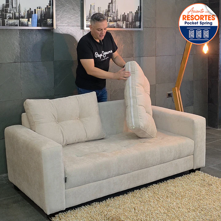 Sofa Lisboa 1.8 metros con resorte pocket spring 4