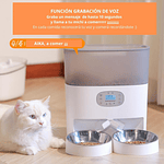 Dispensador Automático Comida Gato Wifi Doble Plato 5.6 L