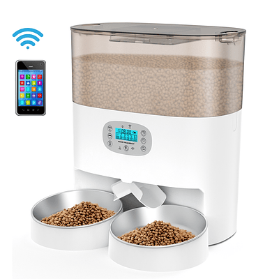 Dispensador Automático Comida Gato Wifi Doble Plato 5.6 L