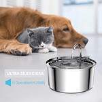 Bebedero Gato Automático Acero Inox Llave Silenciosa