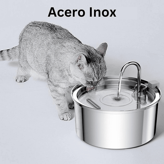 Bebedero Gato Acero Inox Llave Sensor Movimienti