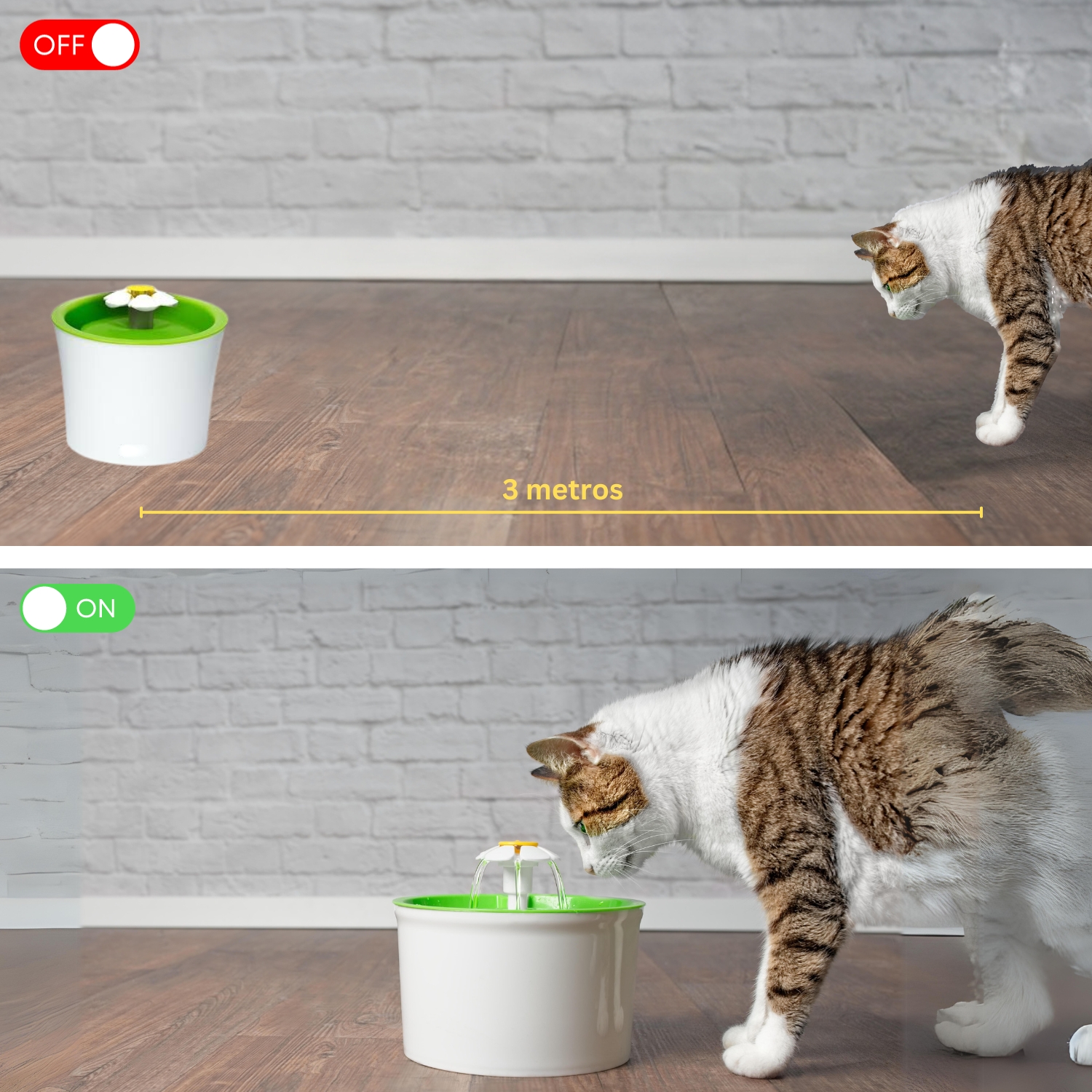 Fuente para gatos con sensor de movimiento, silenciosa